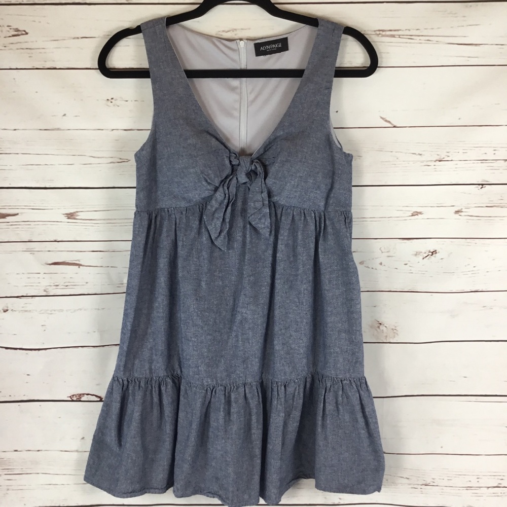 ALYNβ PAIGE New York Babydoll Chambray Dress Size Small Preppy Beach Summer
